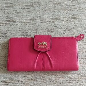 Coach Pink Leather Wallet